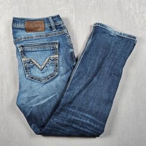 BKE Nolan Jeans Mens 33x30 (Fits 34x29) Straight Leg Stretch Whiskering